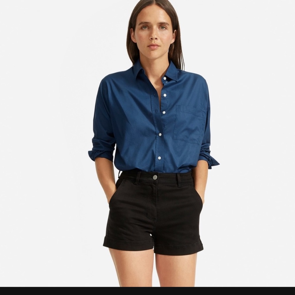 Everlane cotton twill black shorts